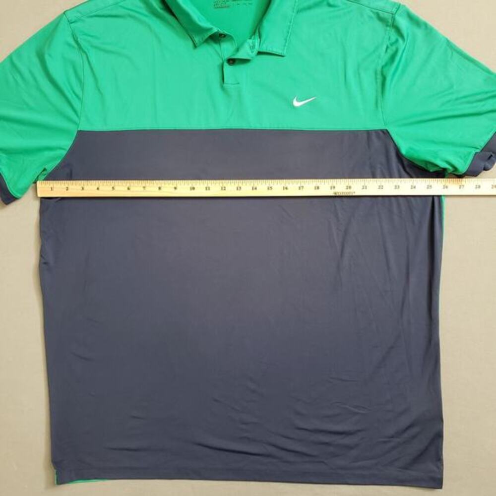 Nike Golf Standard Fit Dri-Fit Polo Men's 2XL Green Blue Short Sleeve Big & Tall - Picture 5 of 9